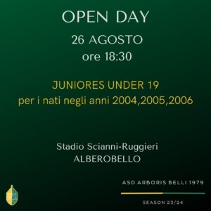 open-day-juniores-26-agosto 2023