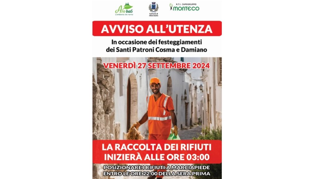 raccolta rifiuti 27 settembre
