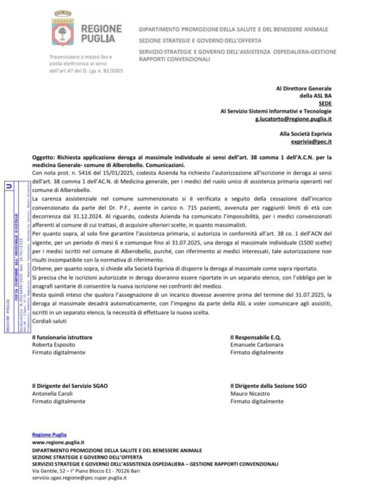 ASL medici di famiglia